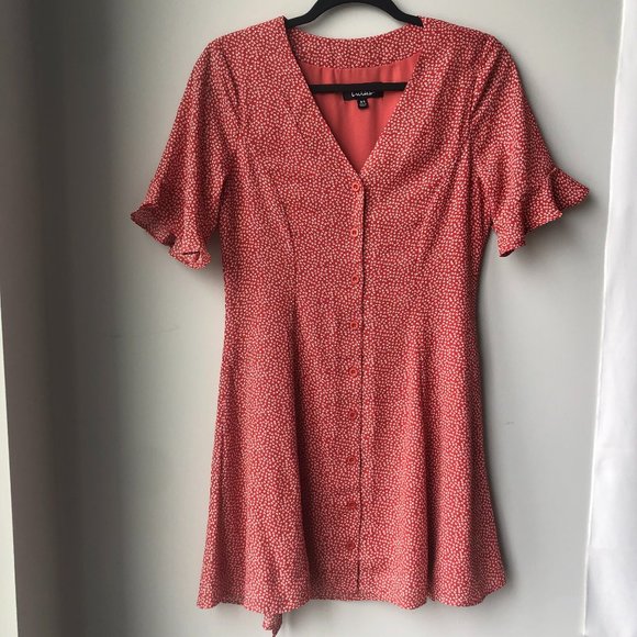 Rust Red Print Button-Up Dress - Picture 3 of 4